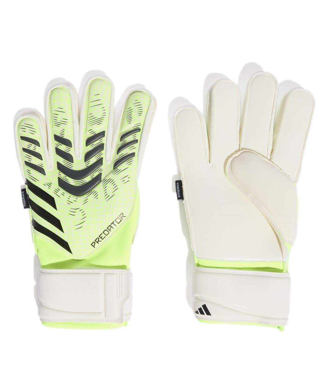 Unisex Adult Predator Match Fingersave Goalkeeper Gloves Lemon Black Adidas-1