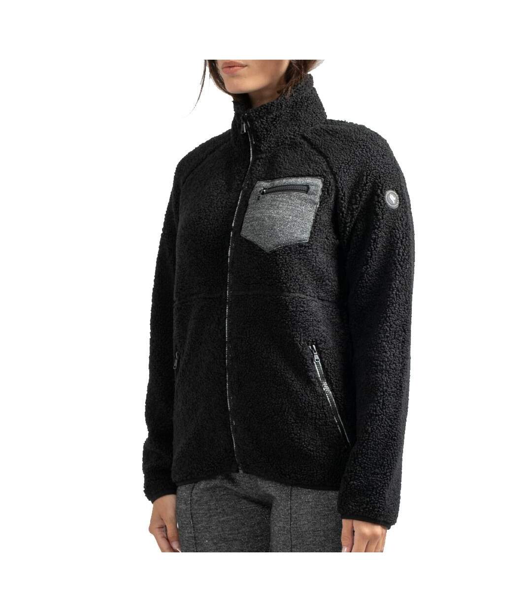 Veste sherpa noir femme sun valley dingbo-1