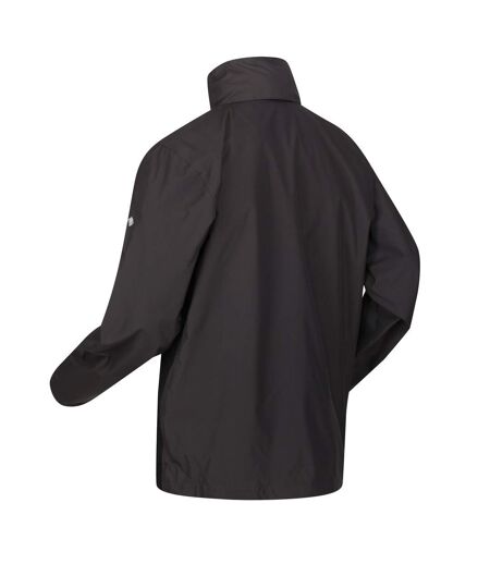 Regatta Great Outdoors Mens Outdoor Classic Matt Hooded Waterproof Jacket (Ash/Black) - UTRG919