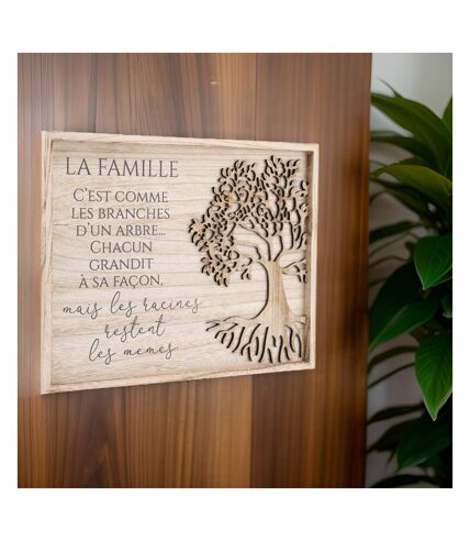 Plaque décorative en bois de paulownia Citation 40 x 30 cm