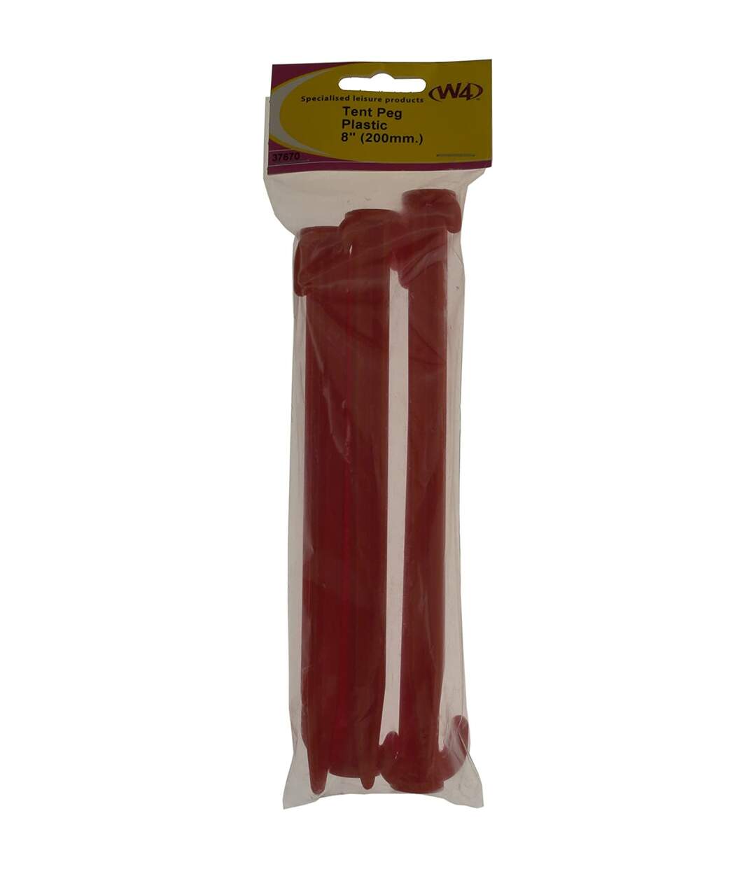 Pack of 5  Plastic 8in tent peg  one size red W4-2