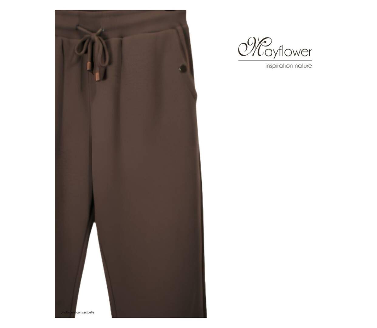 Pantalon Détente en Molleton de Coton Marron - Confort Stretch-4