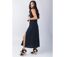 Robe longue féminine JULINE unie noire Coton Du Monde-3