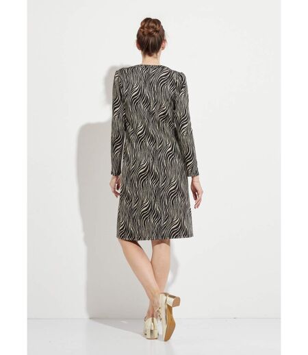 Robe ample courte jacquard zébré