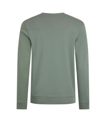 Mens carlise premium loopback crew neck sweatshirt army green Weird Fish