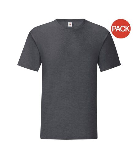 T-shirt iconic hommes gris foncé chiné Fruit of the Loom