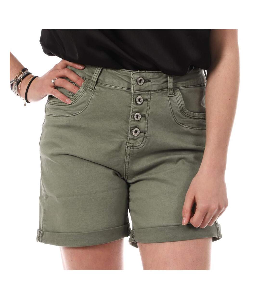 Short kaki femme monday premium please - l-1