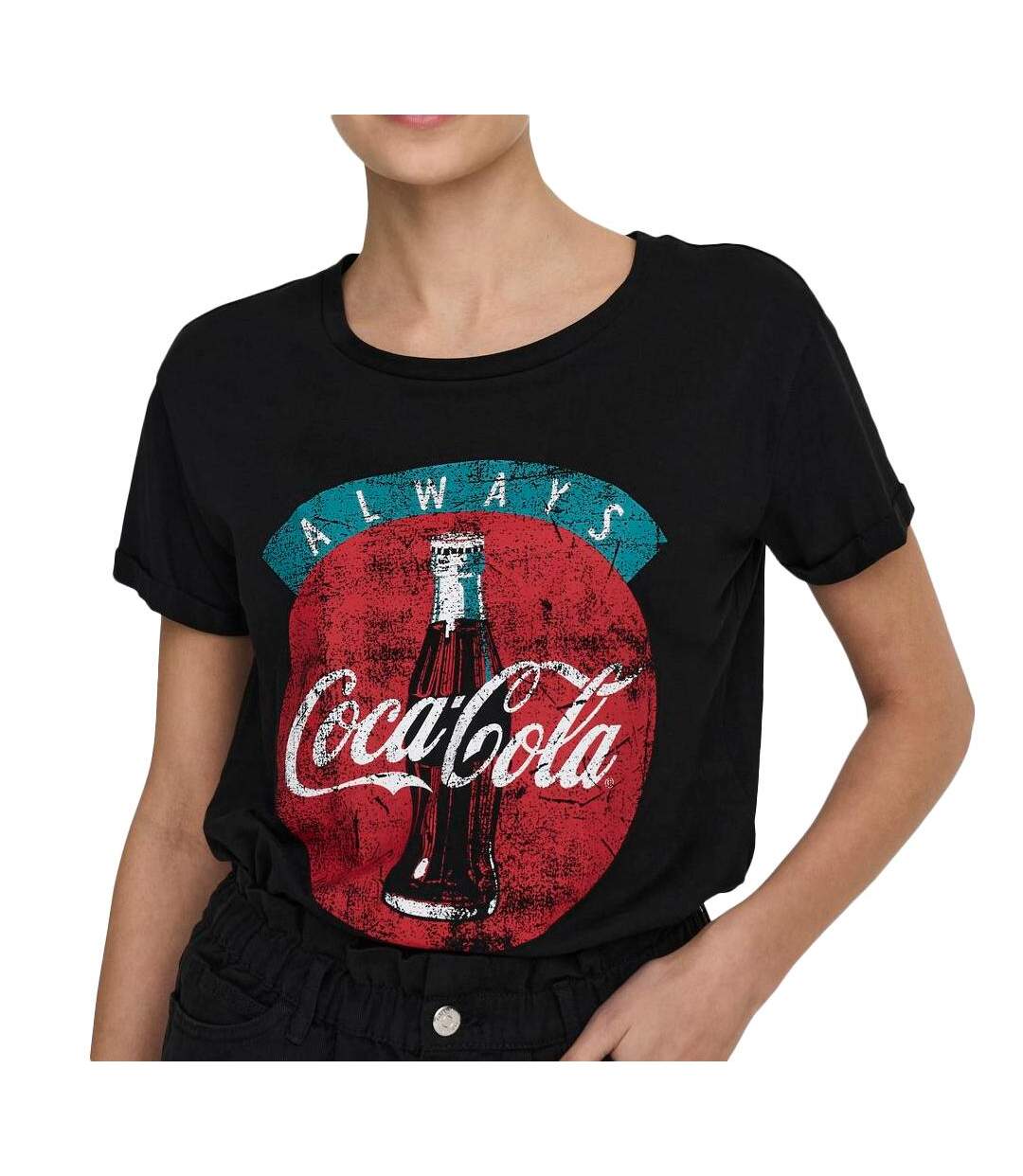 T-shirts noir femme jdy license print - s-1
