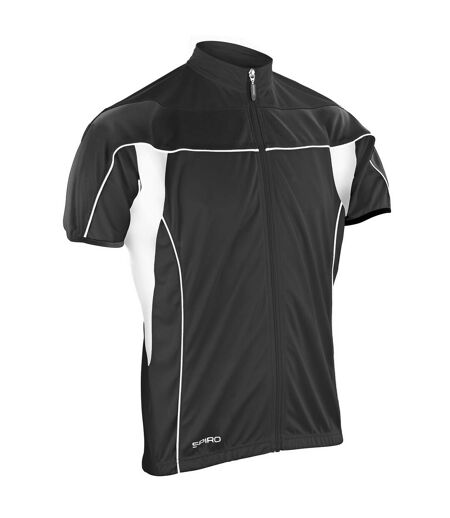 Spiro Mens Bikewear/Cycling 1/4 Zip Cool-Dry Performance Fleece Top/Light Jacket (Black/Black)