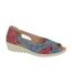 Womens/ladies Peep Toe Casual Shoes Blue Red Boulevard-1