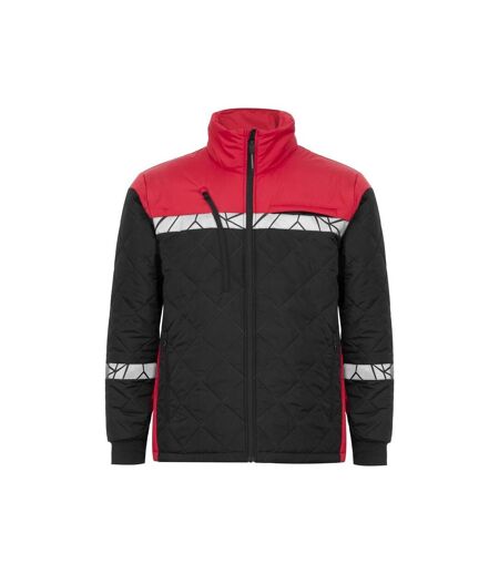 Mens Progression Quilted Lightweight Padded Jacket Black Red Projob