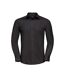 Russell Collection Mens Poplin Tailored Long-Sleeved Shirt (Black)