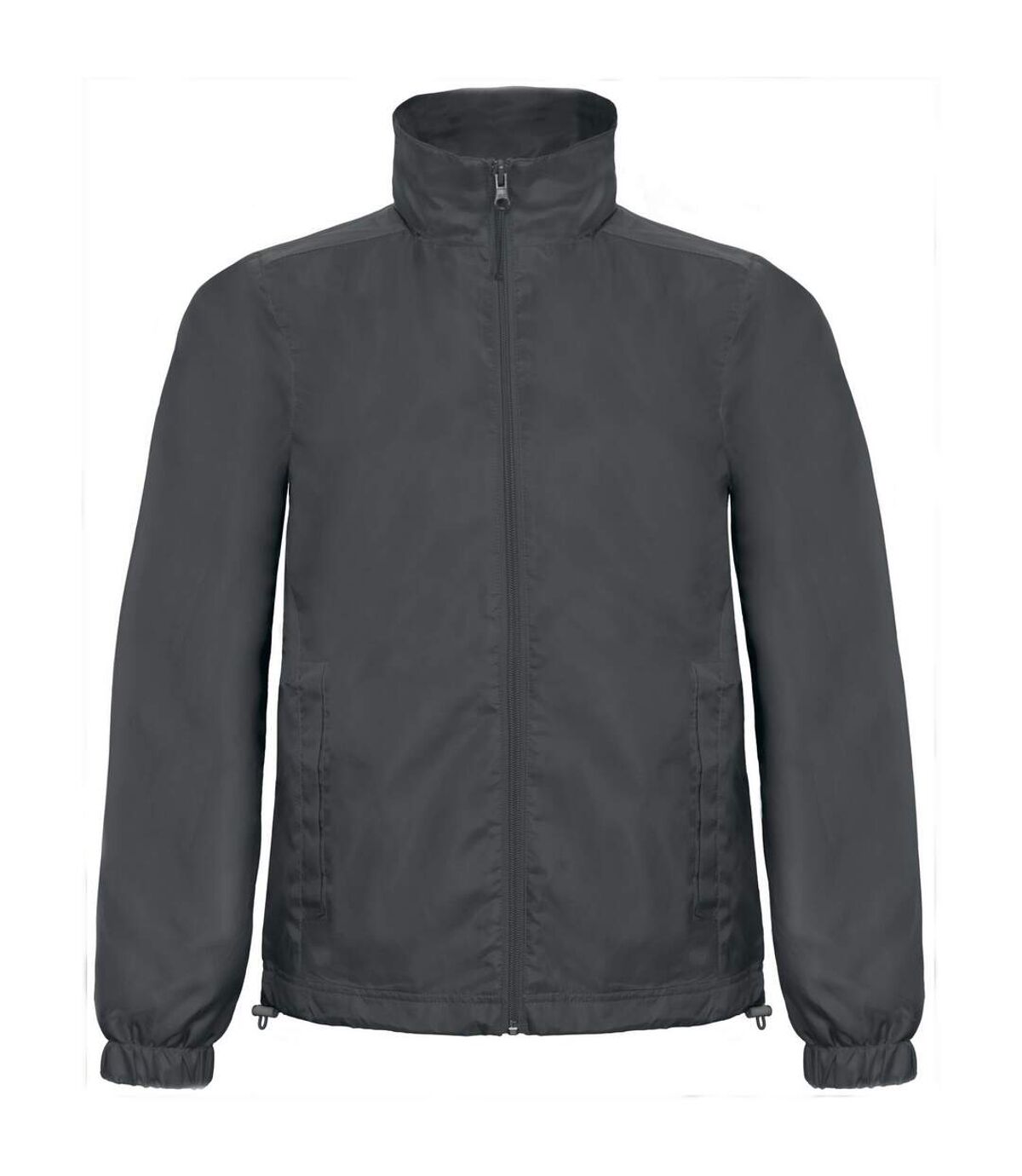B&C Mens ID.601 Hooded Showerproof Windbreaker Jacket (Dark Grey) - UTRW3524