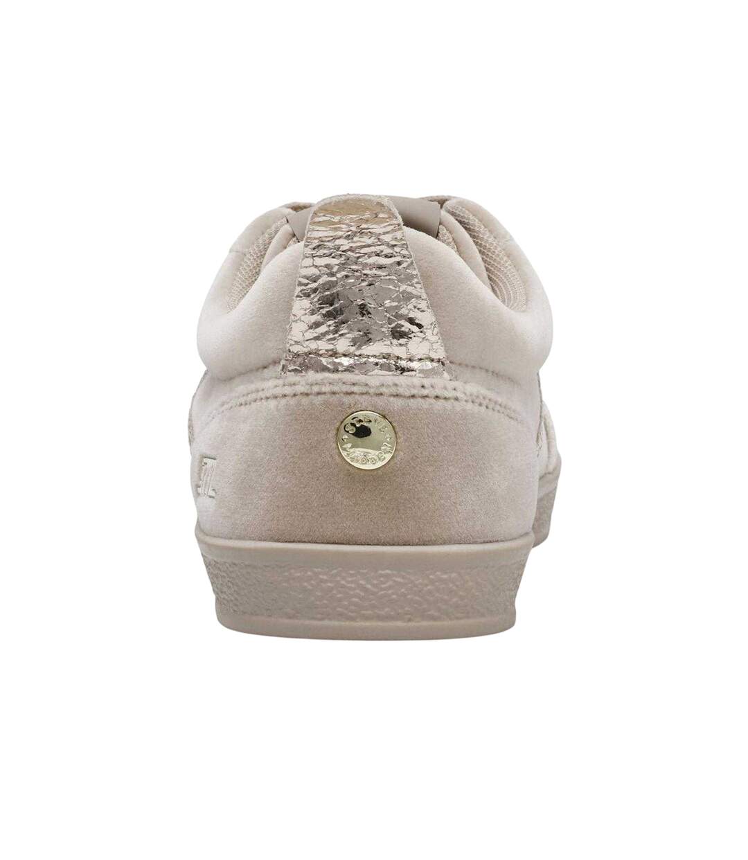 Womens/ladies Metallic Suede Trainers Mushroom Steve Madden-2