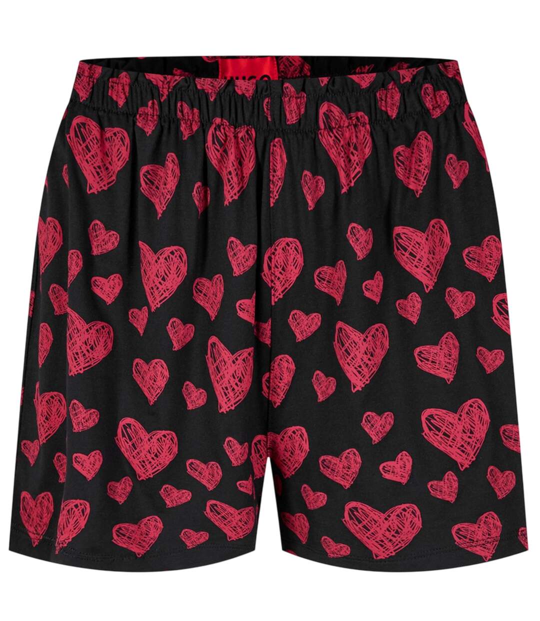 Womens/ladies Nikka Hearts Pyjama Shorts Red Hugo-2