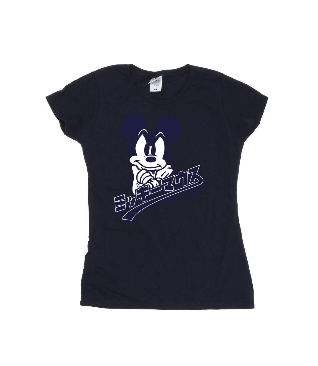 Disney T-shirt en coton japonais Mickey Mouse Femme/Femme (Bleu marine) - UTBI33233-1