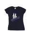 Disney T-shirt en coton japonais Mickey Mouse Femme/Femme (Bleu marine) - UTBI33233-1