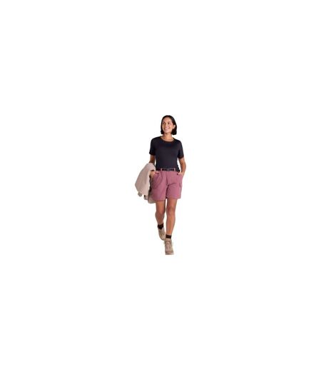 Womens/ladies Stellar Ripstop Hiking Cargo Shorts Dark Pink Mountain Warehouse