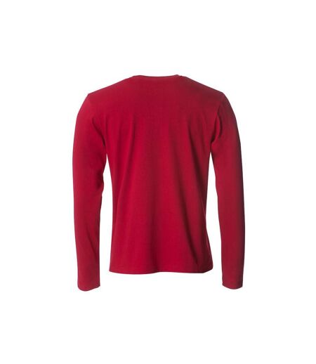 Mens Basic Long-sleeved T-shirt Red Clique