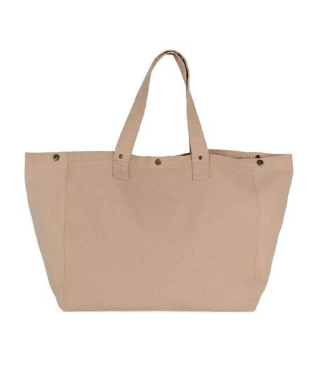 Washed Cotton Shopper Bag One Size Nude Peach Kimood