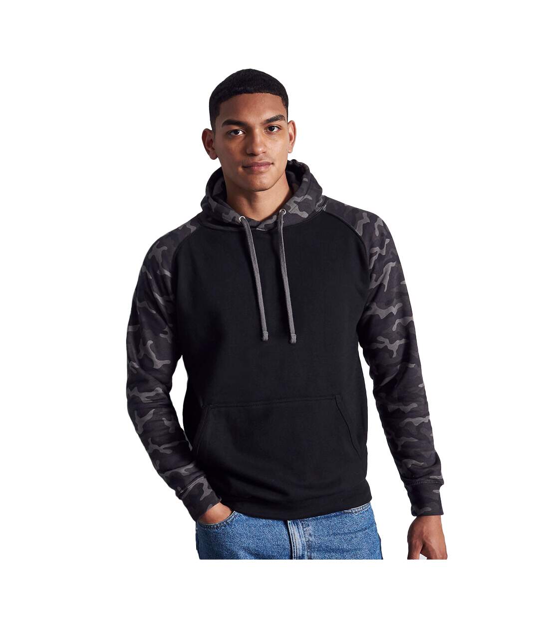 Mens baseball hoodie solid black/black Awdis