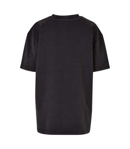 Build Your Brand Womens/Ladies Acid Wash Oversized T-Shirt (Black) - UTRW9569