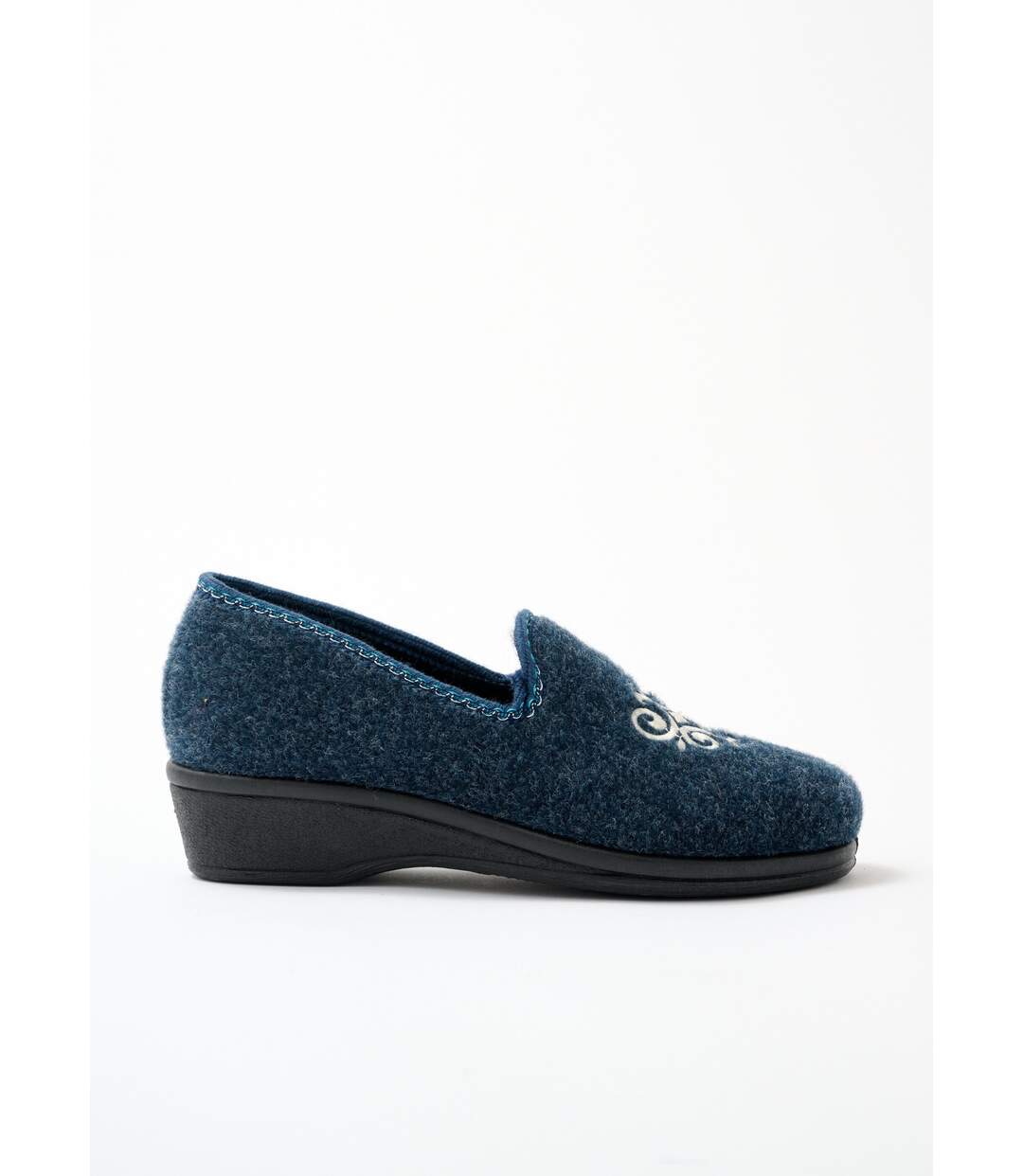 Chaussons ballerine grande largeur brodés-2