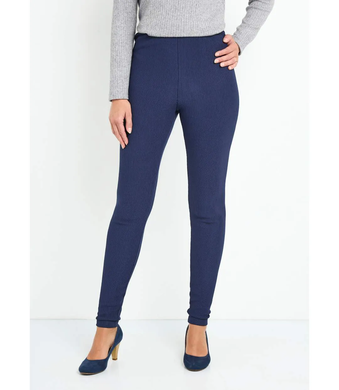 Legging côtelé taille élastiquée-1