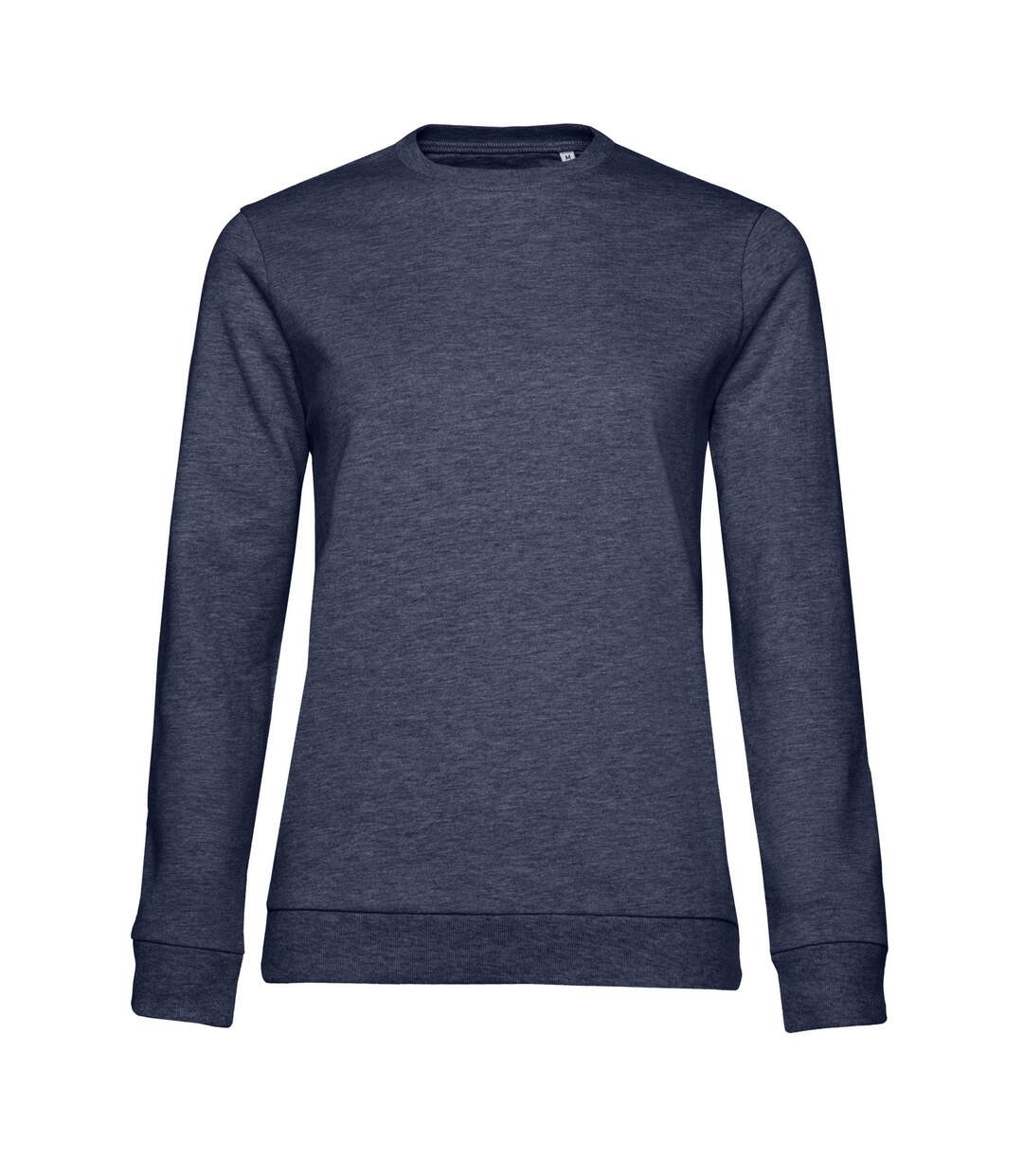 Sweat Manches Cousues Femme Bleu Marine Chiné B&C-1