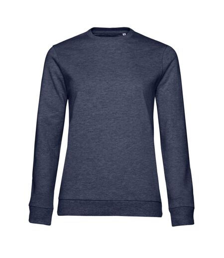 Sweat Manches Cousues Femme Bleu Marine Chiné B&C