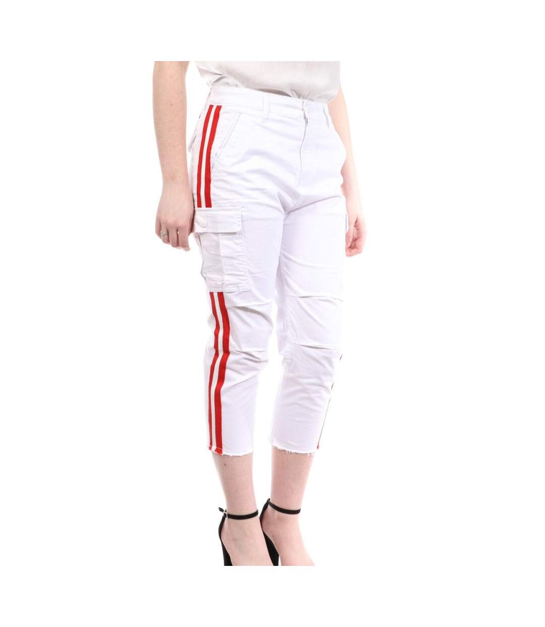 Pantalon Blanc/Rouge Femme Teddy Smith Pianca Ankle - 27