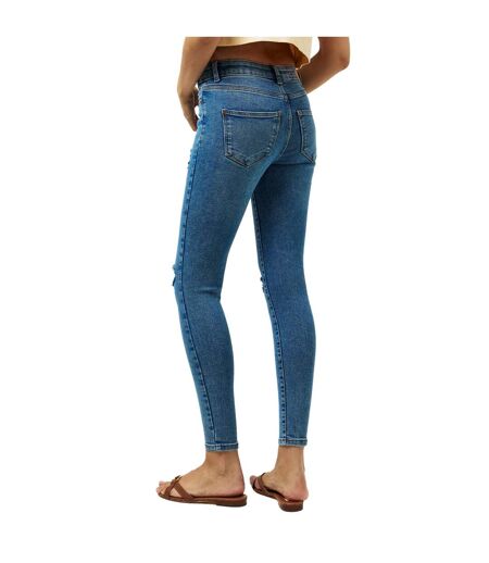 Womens/ladies Distressed Skinny Jeans Blue Denim Pieces
