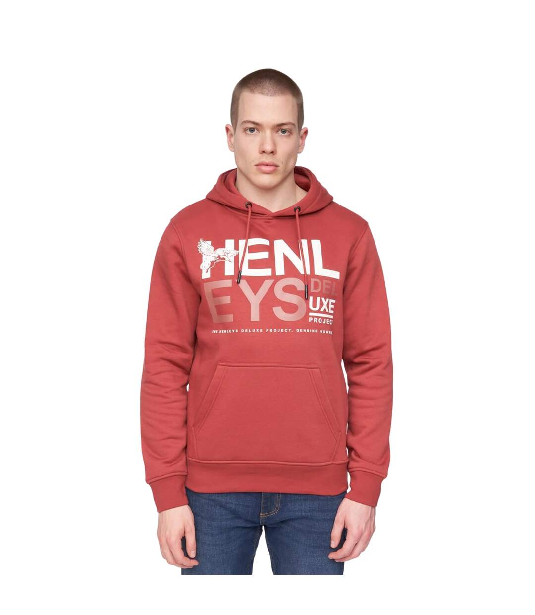 Sweat à capuche classhen homme rouge foncé Henleys-1