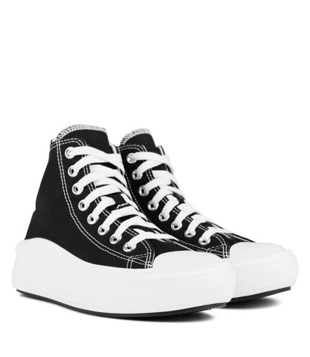 Womens/ladies Chuck Taylor Canvas Platform High Top Trainers Black White Converse