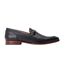 Mens Russo Buckle Leather Loafers Black Base London-3