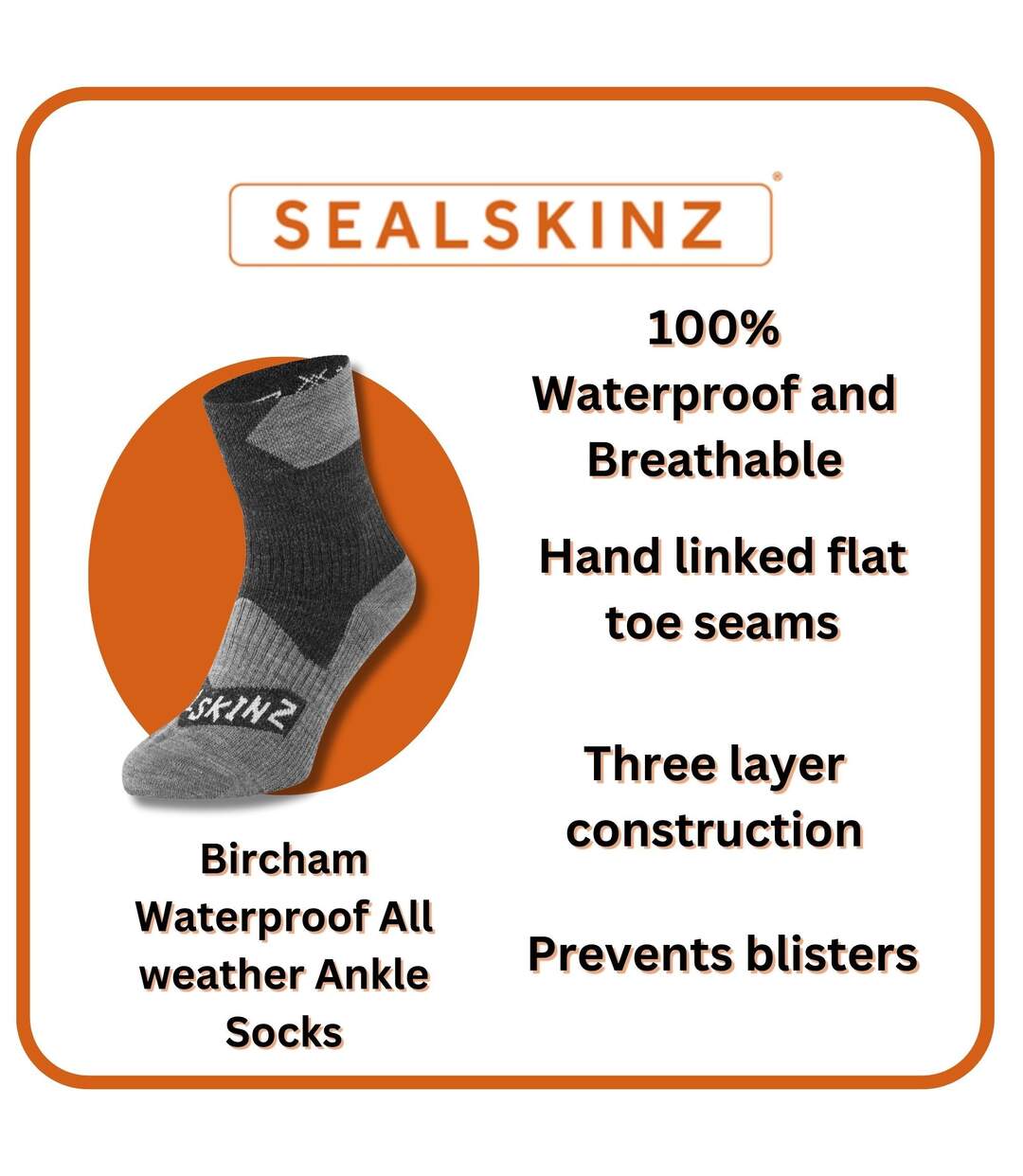 Ladies Waterproof All Weather Ankle Length Socks-3