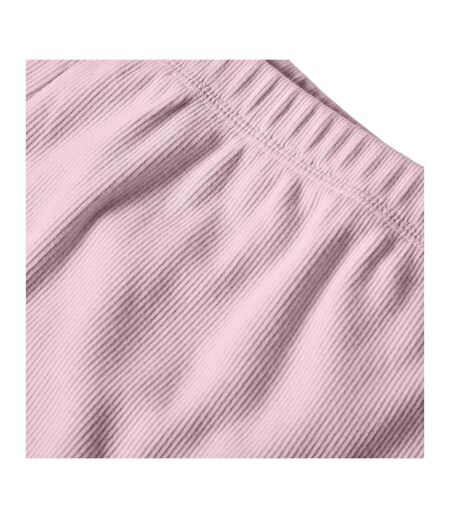Womens/ladies Ribbed Loose Fit Shorts Cherry Blossom Skims