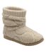 Ladies Teddy Fleece Bootie Slippers Oatmeal Taupe Warm UK 3-8-4