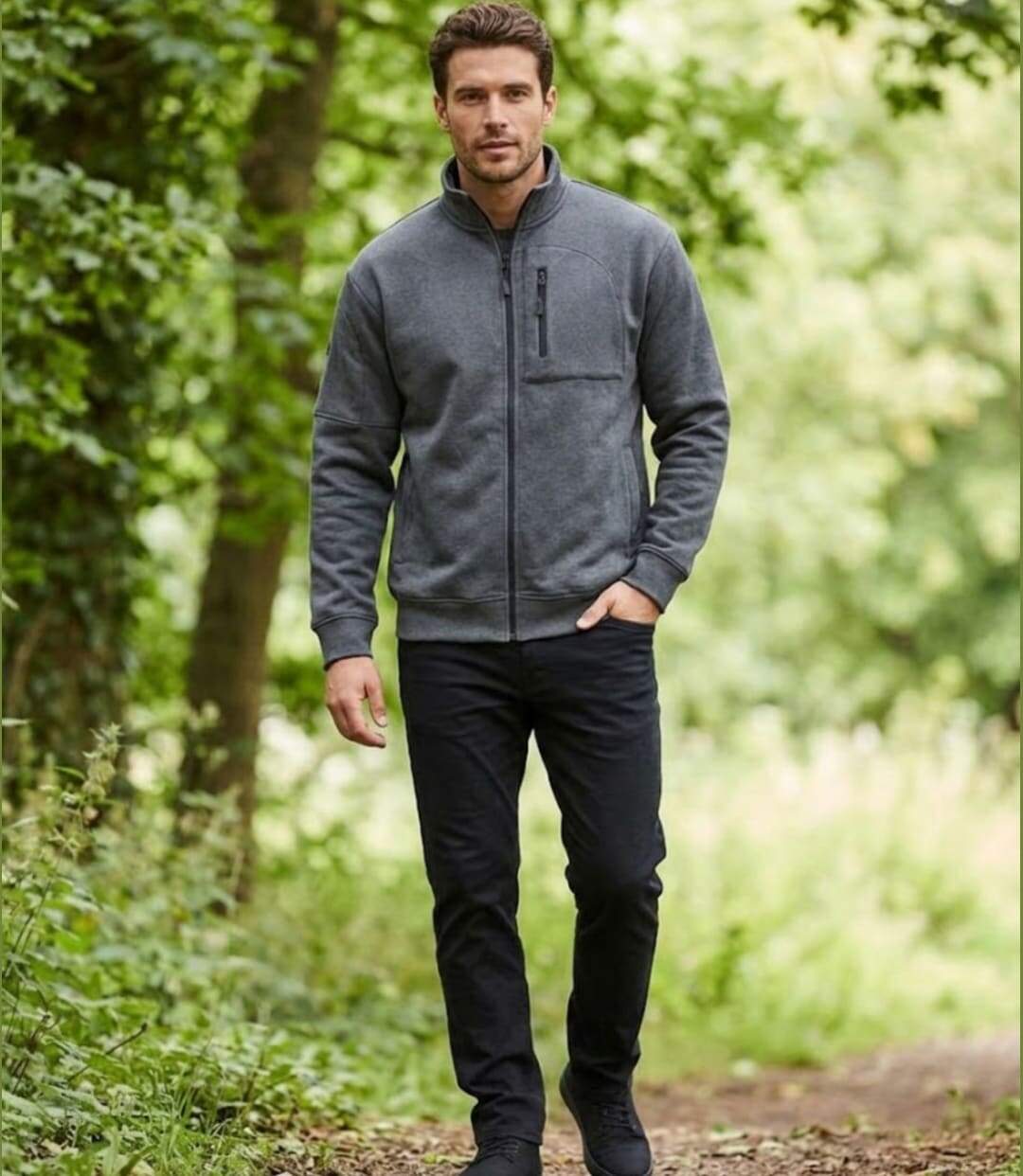 CHALLENGER CAPITAINE3 — Veste sweat zippée gris foncé : le confort pratique au quotidien-4