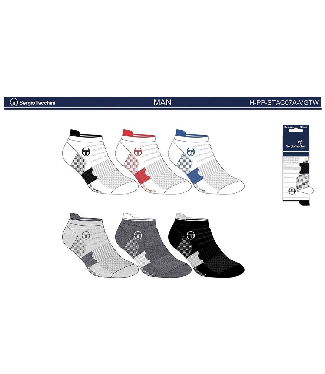 Chaussettes Homme SNEAKER SERGIO TACCHINI Pack de 12 Paires 2301