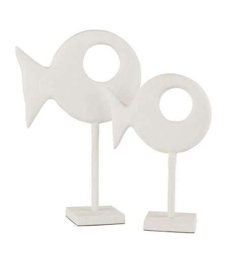 Statuette sur Pied Figurine Poisson 30cm Blanc