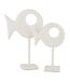 Statuette sur Pied Figurine Poisson 30cm Blanc-2