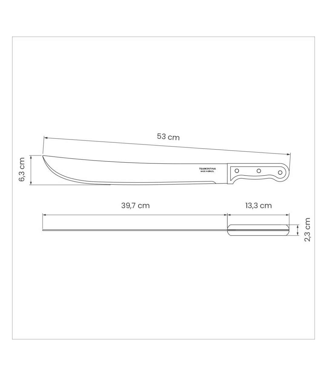 Machette en acier carbone et bois Lame 41 cm