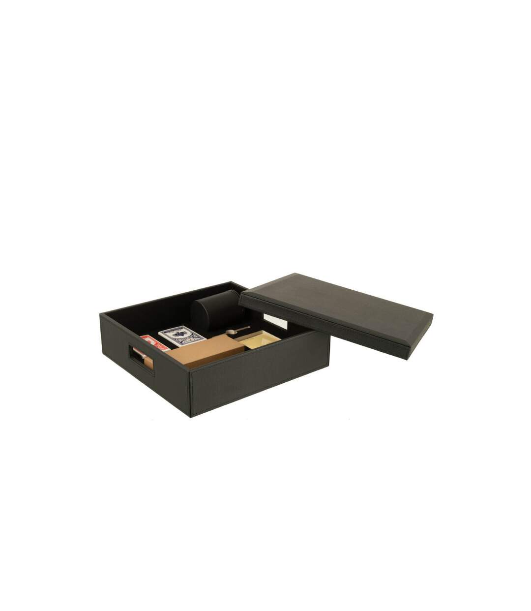 Boîte Jeux de Cartes & Échiquier Ezra 35cm Noir-4
