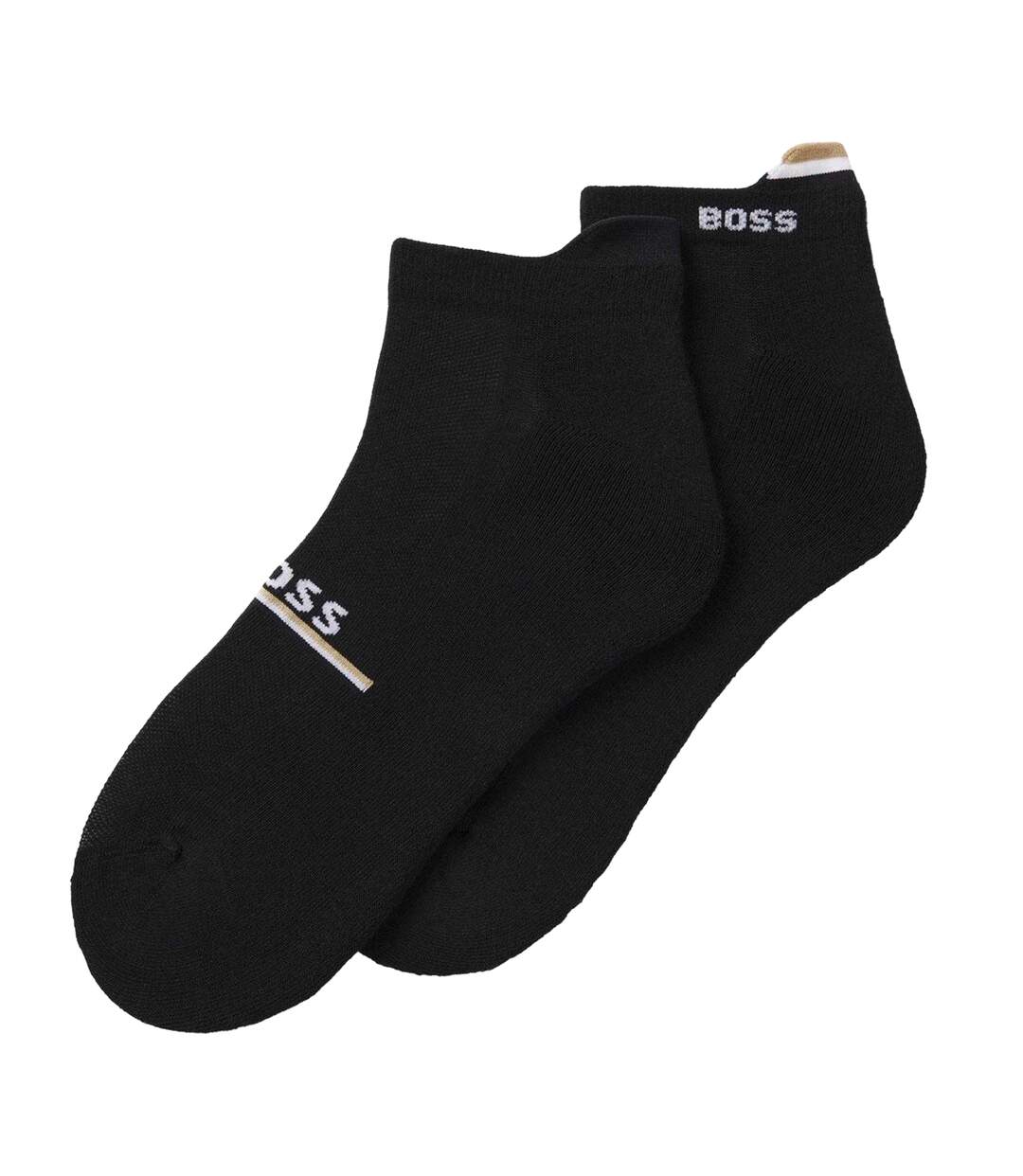 Pack Of 2  Mens Iconic Trainer Socks  Black Boss-2