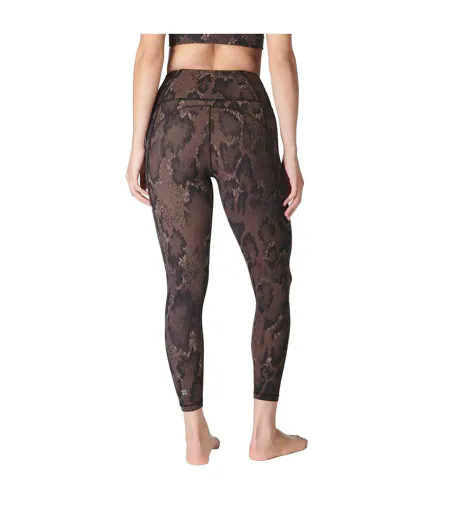 Legging 7/8 Yoga Motif/style Imprimé Serpent Femme Marron Sweaty Betty