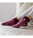 Ladies 3 Pair Multipack Fluffy Fleece Slipper Bed Socks with Non Slip Grips-3