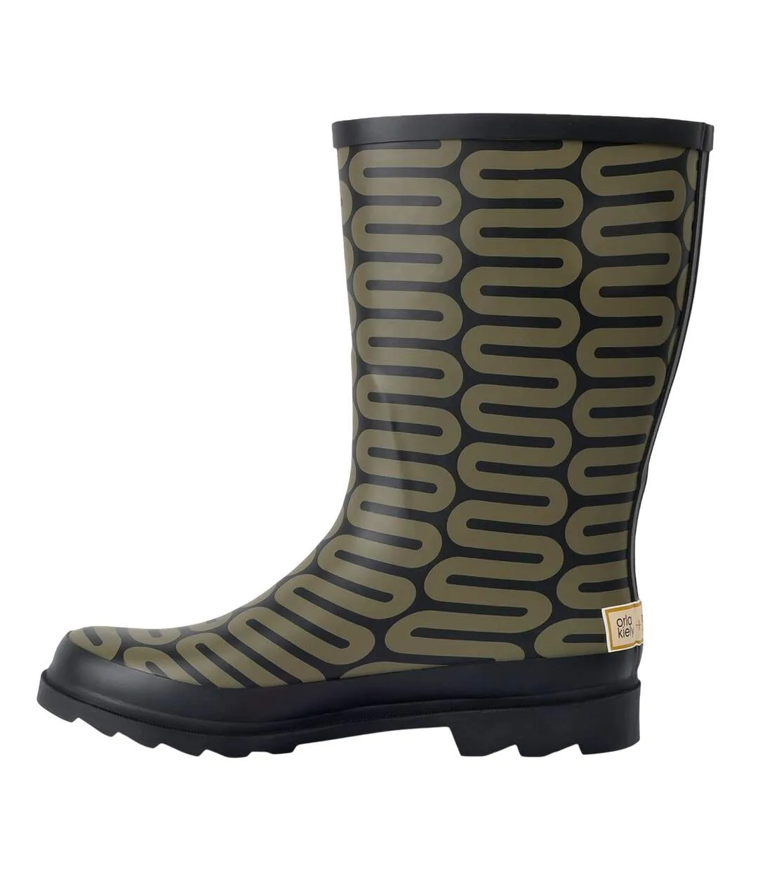 Womens/ladies Orla Kiely Spinning Flower Mid Calf Wellington Boots Olive Regatta-4