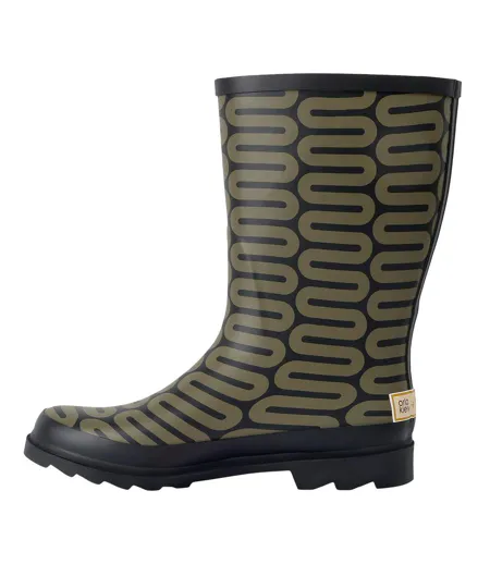 Womens/ladies Orla Kiely Spinning Flower Mid Calf Wellington Boots Olive Regatta