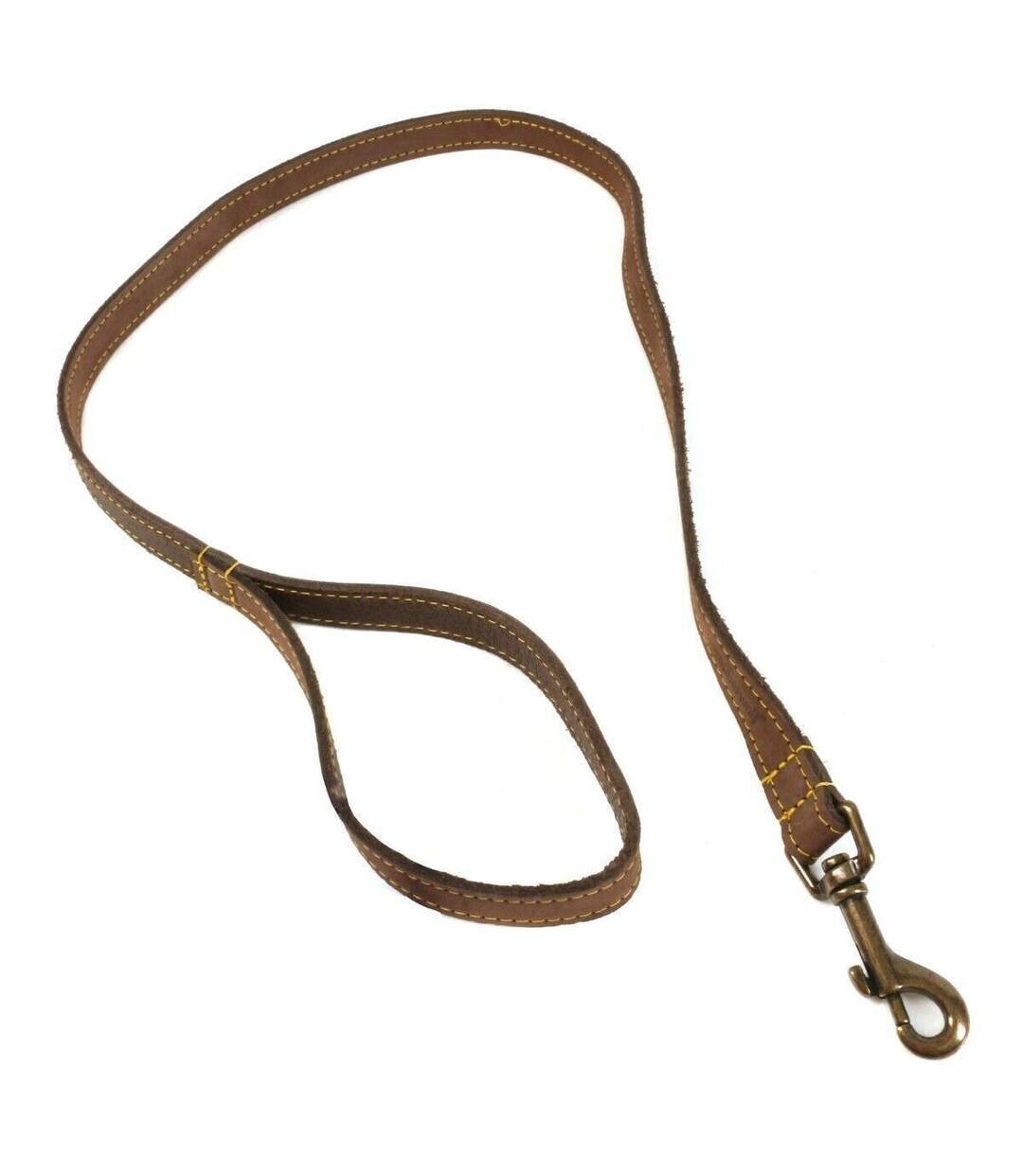 Timberwolf leather dog slip lead 1m x 19mm sable Ancol-2